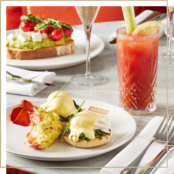 Bottomless brunch at Browns Bluewater, Browns bottomless brunch in Dartford, Bottomless brunch menu at Browns Bluewater